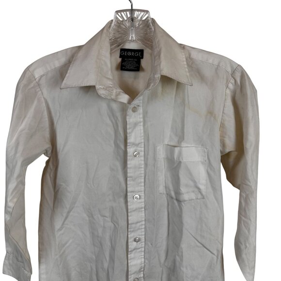 George Size M (8/10) Boys White Dress Shirt otton & Polyester - Picture 3 of 6